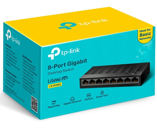 Switch 8 Puertos Gigabit 1.000 Mbps Ls1008g Litewave Tp-link