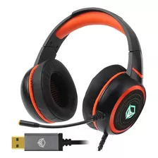 Audífonos Gamer Hp030 3d Hifi Led Headset Gold Plated Usb