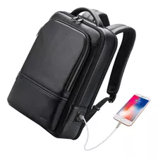 Mochila De Cuero Genuino Bopai Para Hombre Multifunción 15..