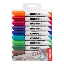 Marcadores Punta Bicel Pizarron Kores K-marker Xw2 X10 Pzas