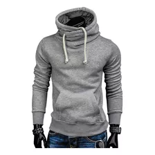 Sudadera Hoddie Moda Cuello Alto Cruzado Capucha Afelpada 