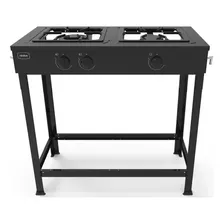 Fogão Industrial 2 Bocas Baixa Pressão S/ Forno Realce Cr219 Cor Preto N/a