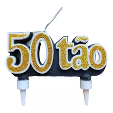 Vela Aniversário 50 Anos Dourado Ouro Luxo 50tão Festa