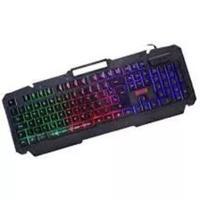 Teclado Gamer Kmj9 Semi Mecânico Shuriken Com 3 Efeitos Led Cor De Teclado Preto Idioma Português Brasil