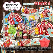 Kit Imprimible Circo Animalitos Decoracion Candy Bar