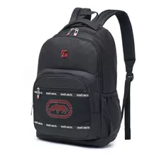 Mochila Masculina Grande Espaçosa Reforçada Moderna Preta Cor Preto