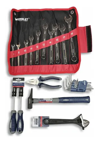 Set Herramientas Reparacion Auxilio Moto Bremen Wembley 25pz Azul
