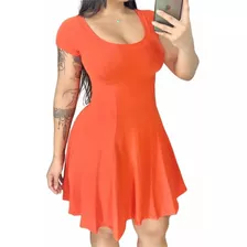 Vestido Curto Soltinho Feminino Malha Viscolycra Rodado Top