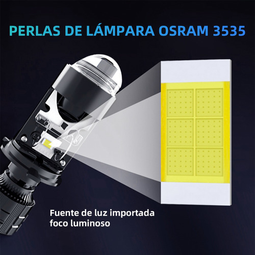 Kit Foco Led H4 Con Doble Lente Lnea De Corte Transparente Foto 7