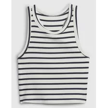 Gap Blusa Project Cropped Stripe Rib Tank Top Rayas Tirantes