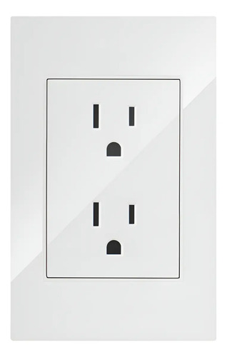 Placa Contacto Doble Artlite Blanco 90-260vca 15a Modelo Apl-204 15 A