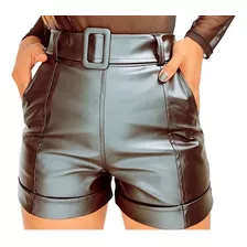  Short Feminino Couro Social Modelo Leve Seca Rápido 