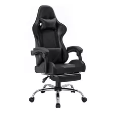 Silla De Escritorio Ph Import Premium1 24587-pre Gamer Ergonómica Negra Con Tapizado De Cuero Sintético