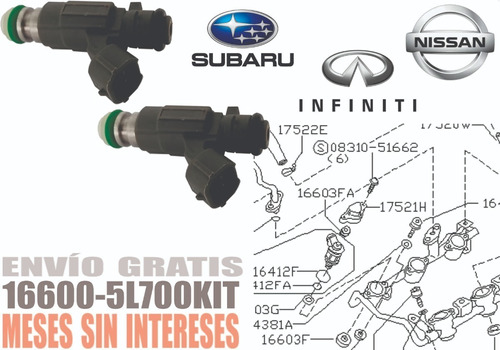 6 Inyectores De Gasolina Subaru Forester 2.0l 1999 Foto 4