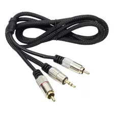 Cabo P2 X 2 Rca Profissional Nylon 1.8m Gold 24k P2rcan