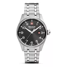 Reloj Swiss Military Smwgh0000801 Para Hombre Cristal Zafiro Color De La Malla Plateado Color Del Bisel Plateado Color Del Fondo Negro