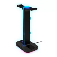 Soporte Doble Para Audifonos Luces Rgb C/usb Xtech Xth-690