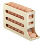 Porta Ovos Suporte Rolante Dispenser Rolante 4 Andares Cor Bege Mr. Ogro