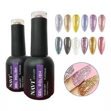 Navi 10ml Gel Platinum Con Glitter Uv/led X1u.