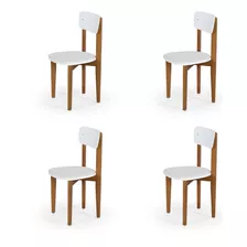 Conjunto Elisa Jogo De 4 Cadeiras Cozinha/sala Jantar Branco Cor Da Estrutura Da Cadeira Imbuia