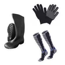 Bota Dunlop Dane Impermeable + Calceta Larga Termica +guante