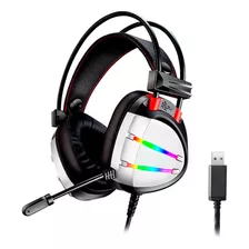 Headset Gamer K-mex Ar70 7.1 Som Surround Usb Prata/rgb