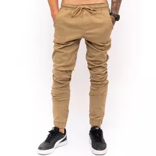 Calça Jens Camuflada Masculina Jogger Com Punho Elastico