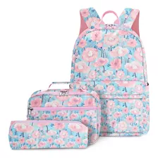  3pcs Mochila Escolar Para Niñas Con Estuche Para Lápices