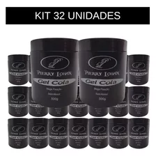 Kit 32 Unid Gel Cola Pierry Lohan 500g Mega Fixação Envio24h