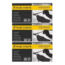 Combo 3 Caixas Luvas Profissionais Black P Marco Boni
