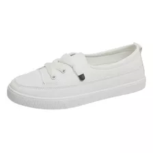 Zapatos Casuales Cómodos De Color Blanco Puro Para Mujer