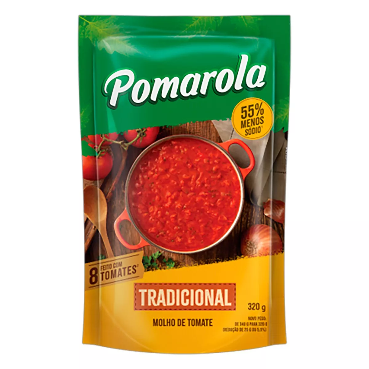 Molho De Tomate Tradicional Pomarola Sem Glúten Em Sachê 320 G