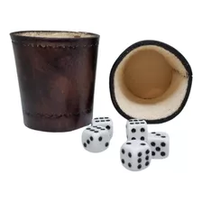 Jogo General - Kit Copo Caneco De Couro E Dados