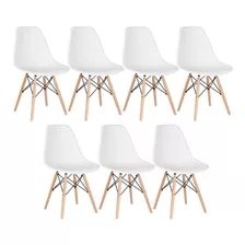 7 Cadeiras Eames Wood Dsw Eiffel Cores Cor Da Estrutura Da Cadeira Branco