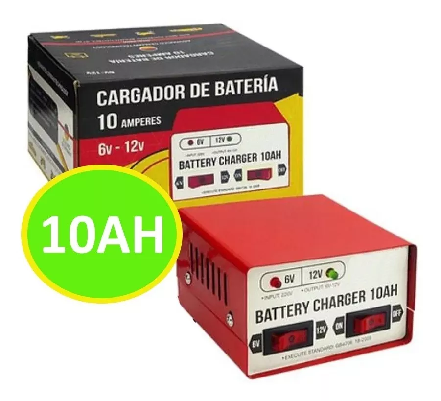 Cargador De Bateria Para Auto Moto 6v-12v 10 Amp