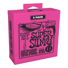 Kit 03 Encordoamento Guitarra 0.9 Ernie Ball Super Slinky