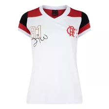 Camiseta Do Flamengo Feminina Braziline Babylook Zico Retrô
