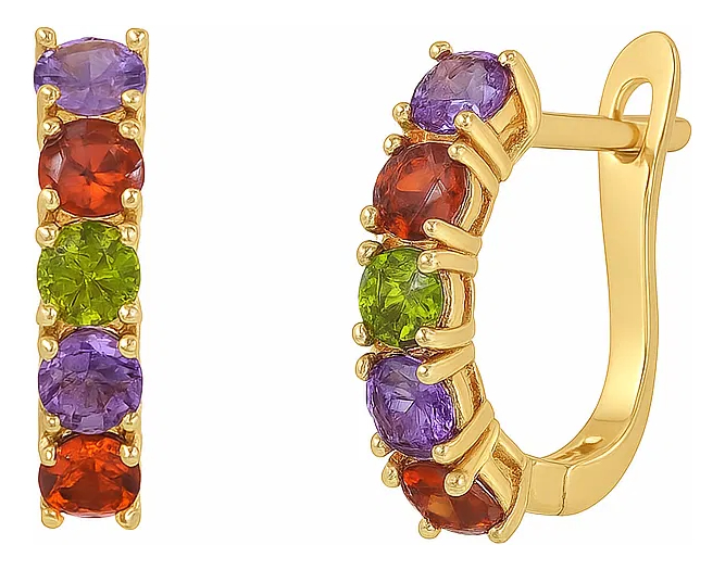 Aros Trepadores Dorado Con Circonitas Adiola Baño Oro 18k