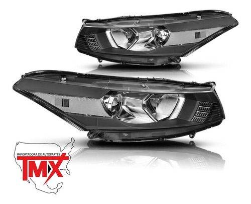 Faros Honda Accord Coupe 08-12 De Proyector/cubierta Negra Foto 2