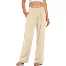 Pantalon Ueu Color Beige Ideal Para Yoga