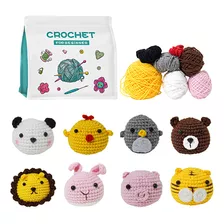 Kit De Inicio De Crochet Material Tejido De Animales 8piezas