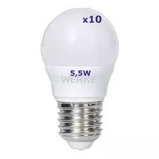 Led Gota G45 5,5w Luz Cálida Pack X 10 Unidades