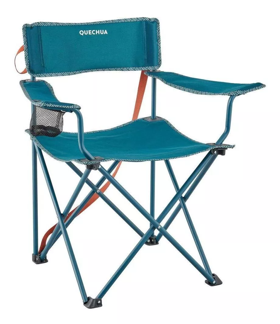 Cadeira Dobrável De Camping Basic - Cor Azul
