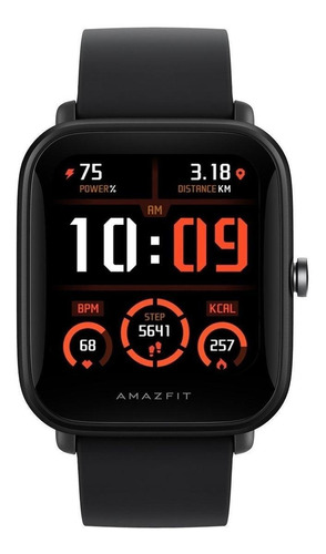Smartwatch Amazfit Basic Bip U Pro 1.43  Caja De  Policarbonato Black, Malla  Black De  Caucho De Silicona A2008