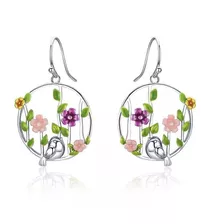 Aros Pájaro En Flor Plata 925 / Canale Donna 