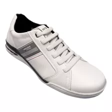 Champion Casual Cuero Blanco Marca Pegada Acordonado