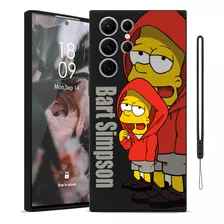 Funda Para Motorola Moto De Líquida Simpson Carcasa + Correa