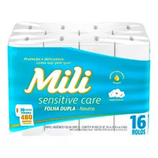 Papel Higiênico Mili Folha Dupla Sensitive Care