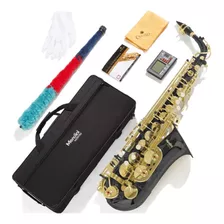 Kit De Saxofón Mendini By Cecilio, C/ Bolso, Negro Y Dorado