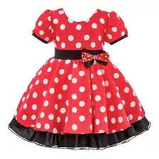 Vestido Infantil Festa Menina Vermelho Poá Luxo Aniversário